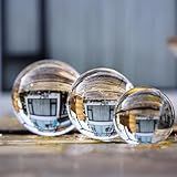 ZEERSHEE Pacote Com 3 Bolas De Cristal Transparentes Com Suporte De Vidro- Esferas Refletivas K9 Adequadas Para Adivinhação De Olhar- Fotografia- Feng Shui- Adivinhação Da Sorte- Adivinhação De