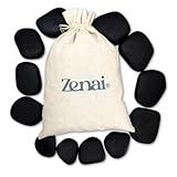 Zenai Kit Pedras Quentes Vulcânicas Basalto 100 Natural Massagem