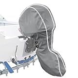 Zenicham Capa Para Motor Externo De Popa 600D Resistente A Desbotamento E Rachaduras- Capa De Motor De Barco à Prova D-água E à Prova De UV- Capa De Motor De Barco Com Tiras Refletivas E Alça Ajustável Cinza -serve Para 30-60 HP-