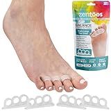 ZenToes Adulto Unissex Alisadores De Dedo Do Pé Em Gel Corretor Hammertoe Com 3 Alças Separadoras Realinhar Dobrado Torto Enrolado Garra Dedos Em Martelo Crista Almofadada Para Homens E Suporte Firme Transparente