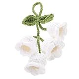 Zerodeko Lírio Do Vale Pingente Espelho De Carro Decorações De Flores De Crochê Para Carro Acessórios Automotivos Para Carros Espelho De Carro Pendurado Flor Artesanato Decoração Fio