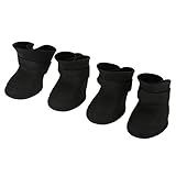 Zerodis Sapatos Para Cães 4 Peças De Silicone Resistentes à água Botas De Chuva Antiderrapantes Para Cachorros M Preto 