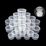 Zfyoung 30 Frascos De Plástico Para Cosméticos Caixa Transparente De 5 10 20 Ml Com Tampas De Pressão Portátil Armazenamento De Viagem Amostras De Cosméticos Mini Recipientes Com Tampas 