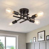 Zglaojt Montagem Semi Embutida 4 Teto Preto Fosco Com Base E
