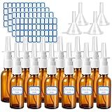ZHWKMYP 20 Frascos De Spray Nasal 30 Ml 28 3 G 12 Peças Frasco De Spray Nasal De Vidro Vazio De Névoa Fina Recarregável Com 4 Funis E 4 Etiquetas