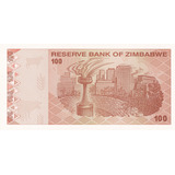 Zimbabue 100 Dólares De 2 009 Fe 