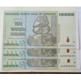 Zimbabwe Cedula De 10 Trilhoes Serie De 2008 Fe