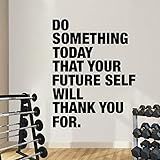 ZIMBRO Adesivos De Parede Infantis Frase De Motivação De Academia Adesivos De Parede Criativos Vinil Academia Esportes Decalques De Parede Arte Mural Papel De Parede Decoração 56cmx43cm