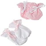 Zip Luvas De Algodão Egípcio 2 Pares Rosa Bebê