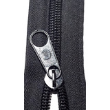 Zíper 10 Nylon Com 100 Metros Super Grosso 50 Cursor Preto