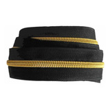 Zíper Metalizado Nylon Luxo Dourado Prateado 5 Metros
