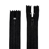Zíper Para Costura De Nylon Fino Fixo 45Cm Bz Pacote C 10 Unidades