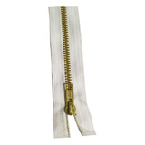 Zíper Para Jaquetas De Metal Inox Alta Resistência Cor Branco Com Dentes Ourox52