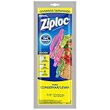 Ziploc Saco Hermético Organizador De Cozinha- Para Alimentos- Ideal Para Conservar Ou Levar- Diversos Tamanhos- Com 9 Unidades