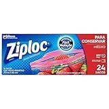 Ziploc Saco Hermético Organizador De Geladeira Para Alimentos- Tamanho Médio- 24 Unidades