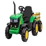 Zippy Toys- Trator Elétrico 12V Com Controle Remoto - Verde E Amarelo