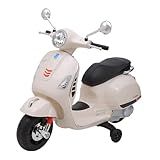 Zippy Toys Moto Elétrica Vespa GTS Scooter Branca 6V Ideal Para Criança Acima De 3 Anos à Diversão Está Garantida - Peso 9-2Kg