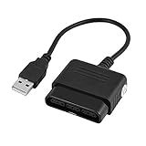 ZJchao Adaptador De Controle De Jogo Conversor PS1 PS2 Para PS3 E PC Com Suporte Para Vibração Dupla USB Preto
