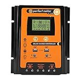 ZJchao Controlador De Carga Solar 12V 24V 30A50A Mppt Controlador De Carga Solar Painel Solar Regulador De Bateria Dupla USB LCD Displa 70A 