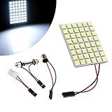 ZKFAR Pack 4 Luz De Placa De Leitura Interior De Carro Automotiva Luz De Painel De LED Placa De Luz 5050 48SMD Lâmpada Com Fio Interior De Teto De Teto Adequada Para A Maioria Dos Carros Branco 