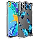Zoeirc Capa Para Huawei P30 Pro VOG L29 VOG L04 Capa Transparente Para Meninas E Mulheres Capa Protetora Transparente De TPU Macio à Prova De Choque Para Huawei P30 Pro Borboleta 