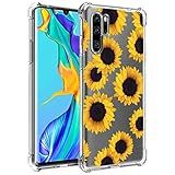 Zoeirc Capa Para Huawei P30 Pro VOG L29 VOG L04 Capa Transparente Para Meninas E Mulheres Capa Protetora Transparente De TPU Macio à Prova De Choque Para Huawei P30 Pro Girassol 