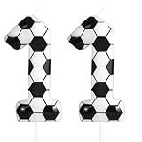 Zolunu Vela De Aniversário De Futebol Vela De Bolo De 11 Aniversário Com Tema De Futebol Vela Número 11 Topo De Bolo De Aniversário Para Meninos Meninas Crianças Decoração De Festa Com Tema