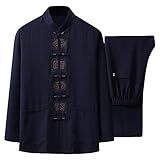 ZooBoo Camisa De Uniforme Tai Chi   Qi Gong Artes Marciais Wing Chun Shaolin Kung Fu Camisas Roupas De Treinamento Roupas  Azul Escuro  X Large