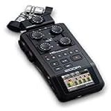 Zoom Gravador Portátil H6 All Black De 6 Faixas Microfones Estéreo 4 Entradas XLR TRS Grava Para Cartão SD Interface De áudio USB Alimentado Por Bateria Podcasts E Música