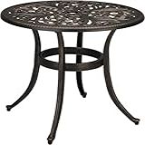 ZOTORUN Mesa De Bistrô De Alumínio Fundido De 53 Cm Mesa De Centro Redonda Para Todos Os Climas Para Terraço Varanda Piscina Varanda Deck Preto 1 Preto 