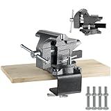ZTUKOMN Torno De Bancada- 4-1-5-1 Cm- Multiuso 2 Em 1- Base Giratória De 270-- Para Marcenaria- Oficina- Soldagem E Bricolage