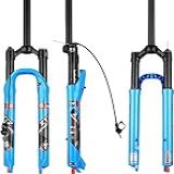 ZTZ Garfo De Suspensão De Ar De Liga De Alumínio Para Bicicleta MTB 26 27 5 29 MTB Ajuste De Rebote Straight Trail QR 9mm Joureny 120mm Manual Remote Lockout XC AM FR MTB Dianteiro Azul Reto 26