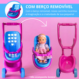 Zuca Toys Carrinho Bebe Conforto Carrinho Removível