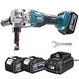 ZUYIYI Cortador De Metal Sem Fio Nibbler- Cortador De Chapa De Metal De 1900 Rpm- Tesoura De Metal Elétrica De 21 V Com Bateria De 2 - 3-0 Ah- Cortadores Sem Escova Para Cortar Aço Inoxidável- Alumí
