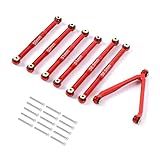 ZXYRC Aluminum Suspension Links Rod Linkage Kit For Axial SCX24 C10 1 24 RC Crawler Car Upgrades Red